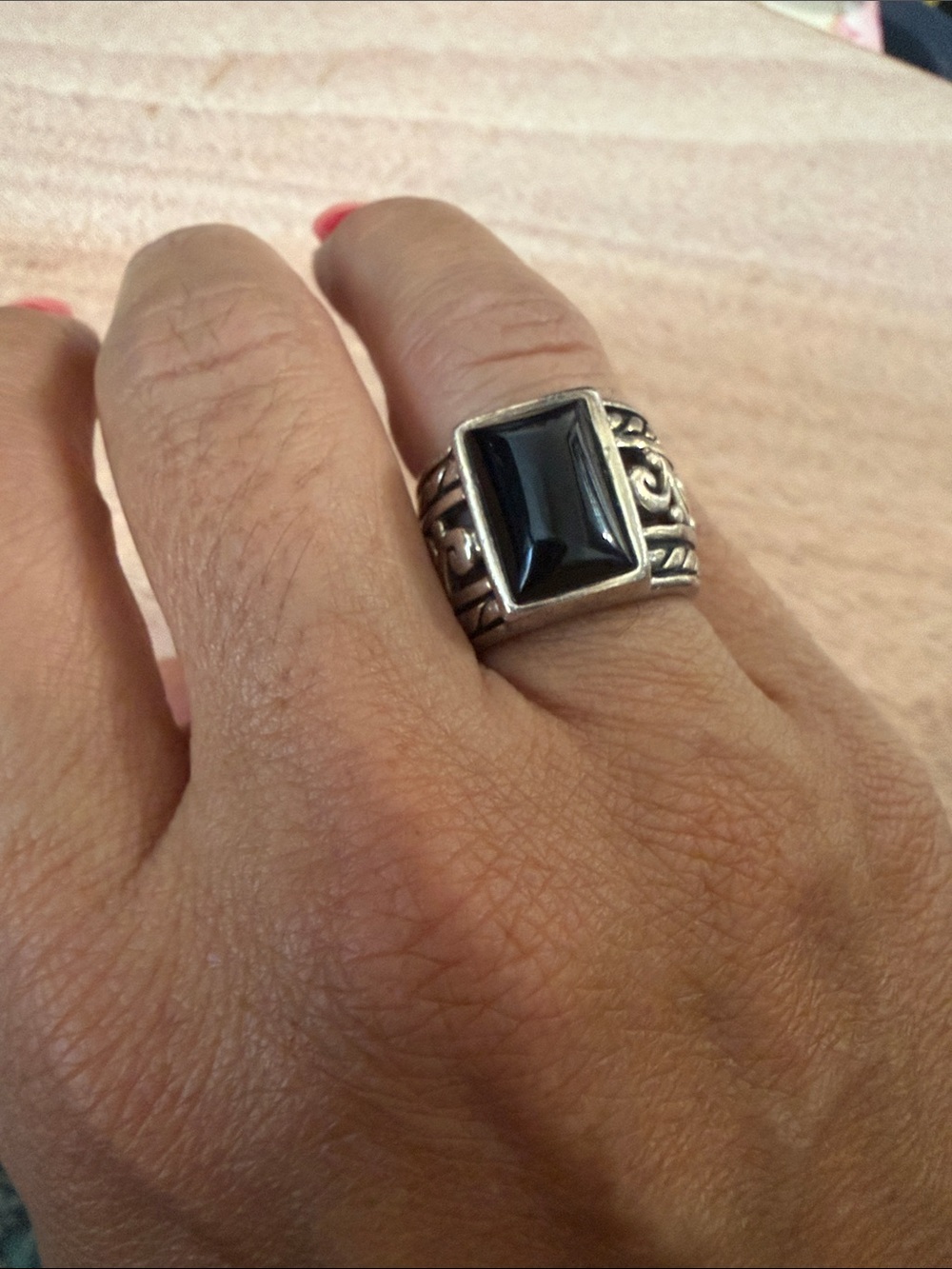 Silpada Sterling Silver Black Onyx womens Statement Ring size 6 - Picture 4 of 4